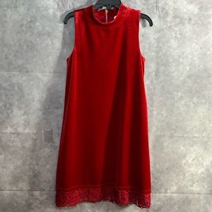 GB GIRL RED TURTLE NECK DRESS.